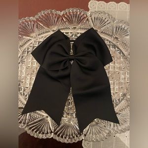 VTG Style Rockabilly Punk 1940s 1950s Ponytail Hair Ribbon Bow Black Goth Large